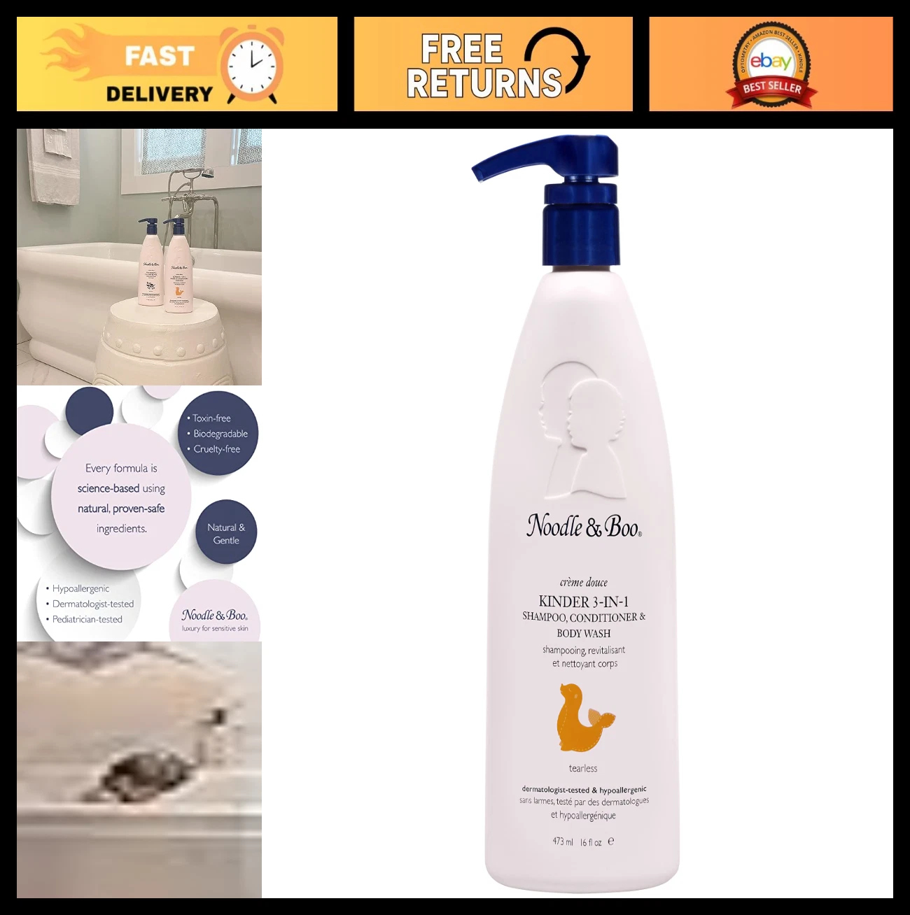 Gentle 3-in-1 Baby Shampoo, Conditioner & Body Wash - Hypoallergenic & Moisturiz
Opens in a new wind
