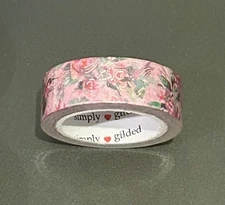 New Simply Gilded Hummingbird Pink Floral Washi Tape 15 mm roll