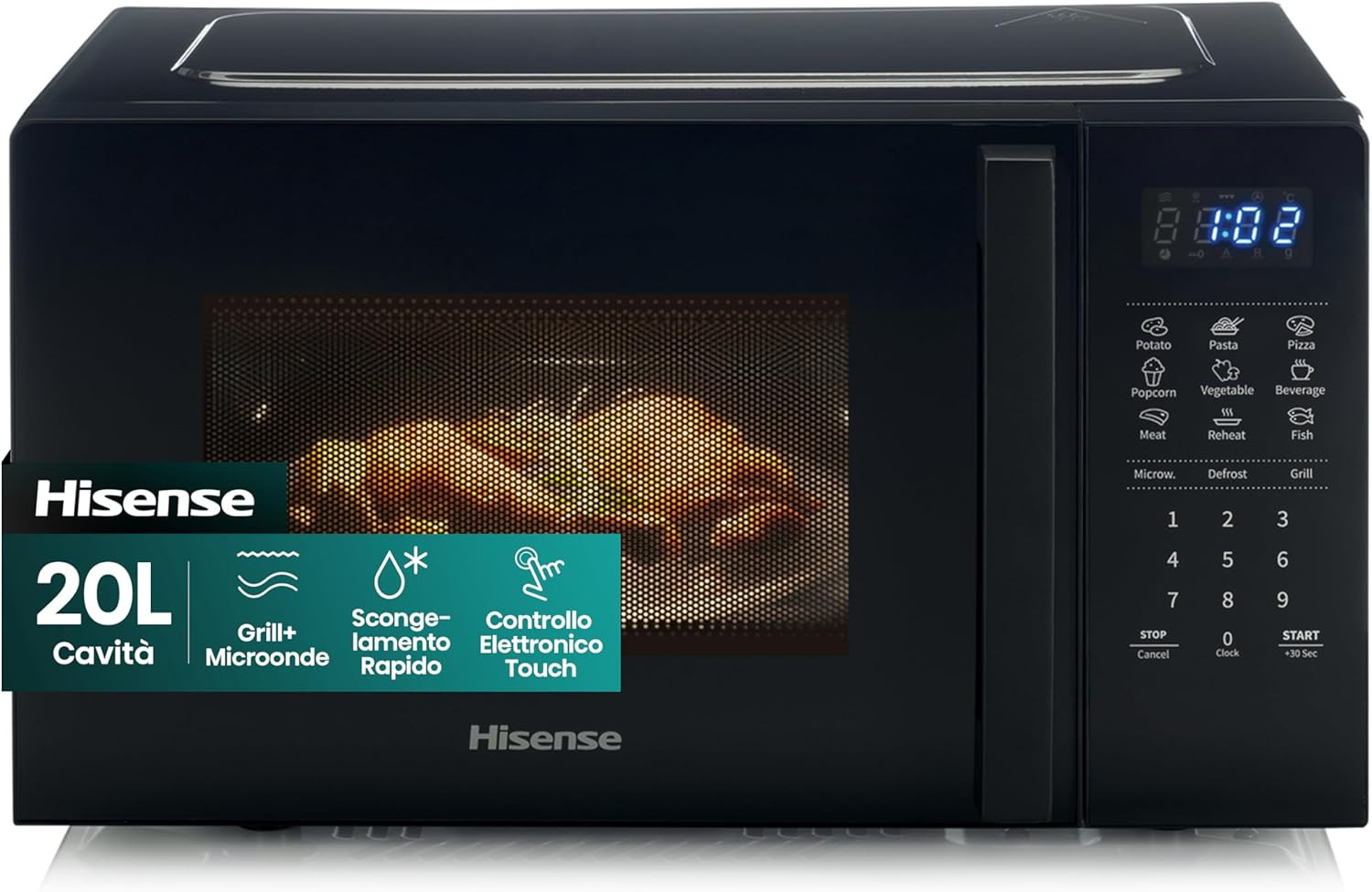 Forno Microonde Hisense H20MOBS4HG 700W | Design Nero Specchiato