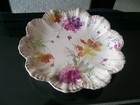 PORCELAIN HAND DECORATED PLATE WITH ORANGE POPPIES AND PURPLE FLOWERS — photo 4