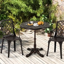 68CM Round Cast Aluminum Patio Bistro Table-Copper
