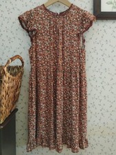 Wild Fable Flutter Sleeve Burgundy Floral Cottagecore Dress Medium