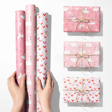 Geschenkpapier Set 3 Rollen Rosa Mädchen Ges...