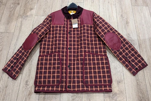 $3360 Giacca trapuntata uomo BURBERRY check reversibile bordeaux XL