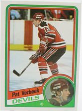 1984-85 PAT VERBEEK TOPPS ROOKIE CARD #90