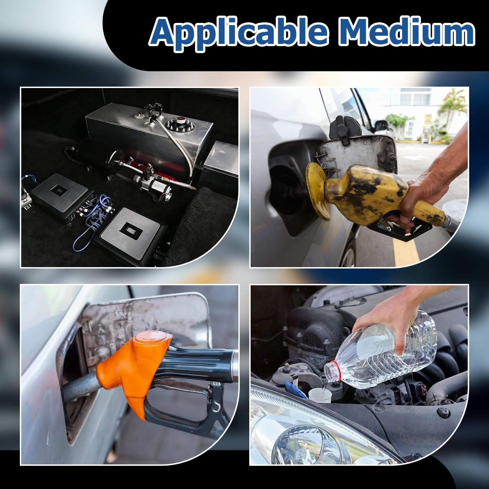 2.5 Gallon / 9.5L Fuel Cell Tank Polished Aluminum Racing Drift W/Level Sender