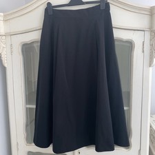 Boden Black Midi Isabella Taffeta Skirt Size 14