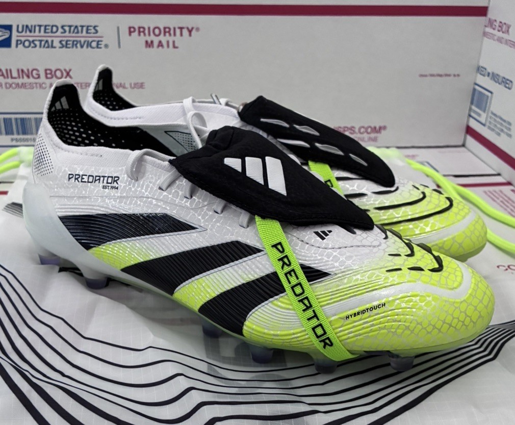 adidas Predator Elite Foldover Tongue AG Men\'s Size 7 JS0945 New Adidas Predator Elite Fold-Over Tongue AG White Black Lemon  main image 4