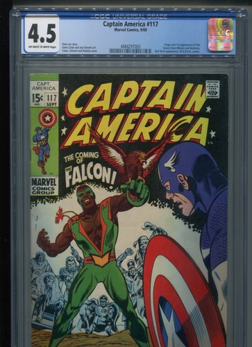 Captain America #117 (1969) CGC 4.5 [OFF-WHITE/WHITE] Origin & First Falcon!