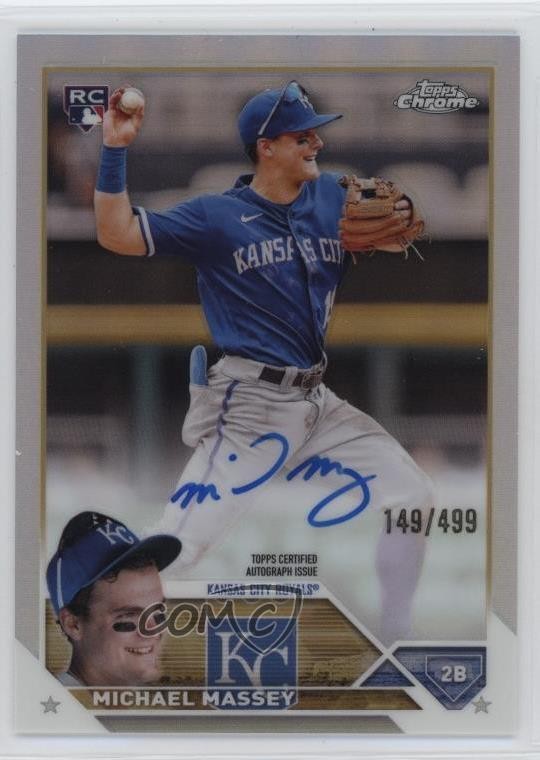 2023 Topps Chrome Rookie Auto Refractor 149/499 Michael Massey #RA-MM Auto 13h9
