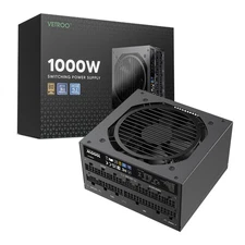 Vetroo 1000W Black PSU ATX3.1 PCIe5.1 80+Gold Full Mod 120mm Fan