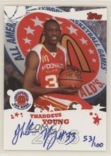 2007 Topps Echelon McDonald's All-American 53/100 Thaddeus Young #B12 Auto 3c7
