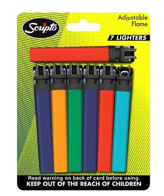Scripto Lighter Views 7-Pack Disposable Lighters with Adjustable