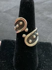 Vintage Mexico 925 sterling silver bypass ring Artisan Size 7.5 Estate Jewelry