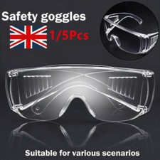 1-5x Safety Goggles Protective EYE-Glasses Chemical Lab Work Outdoor Anti-Fog UK