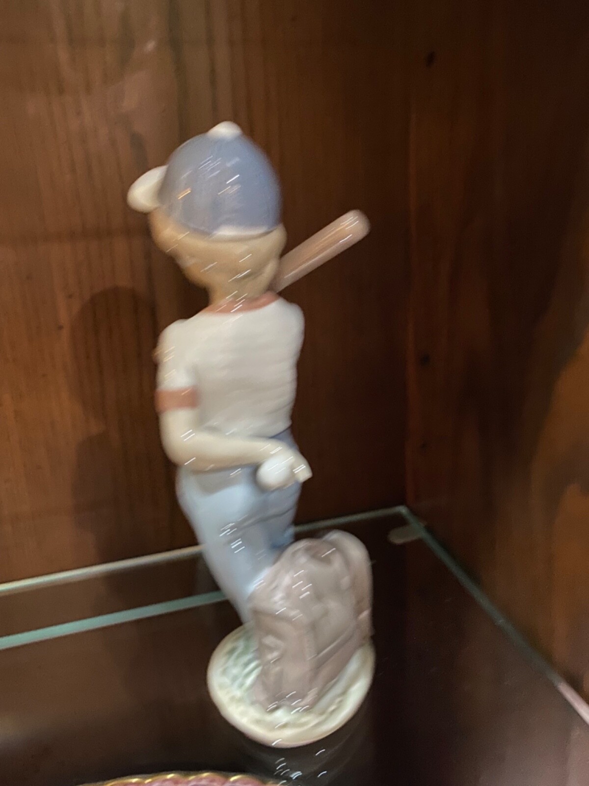 Lladro Society 1990 Can I Play? Baseball Boy with Bat Gloss Finish