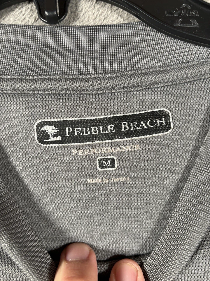 Suéter Pebble Beach Performance Para Hombre Gris Medio Pullover Manga Larga Golf Foto 3 de 4