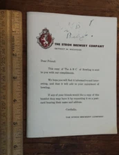 vintage STROH Brewery Stroh's Beer - 1963-64 ABC of Bowling 36pp Booklet