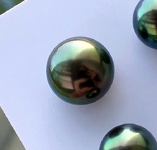 Huge 12mm South Sea Genuine Deep Green Round Loose Pearl Undrilled Jewelry