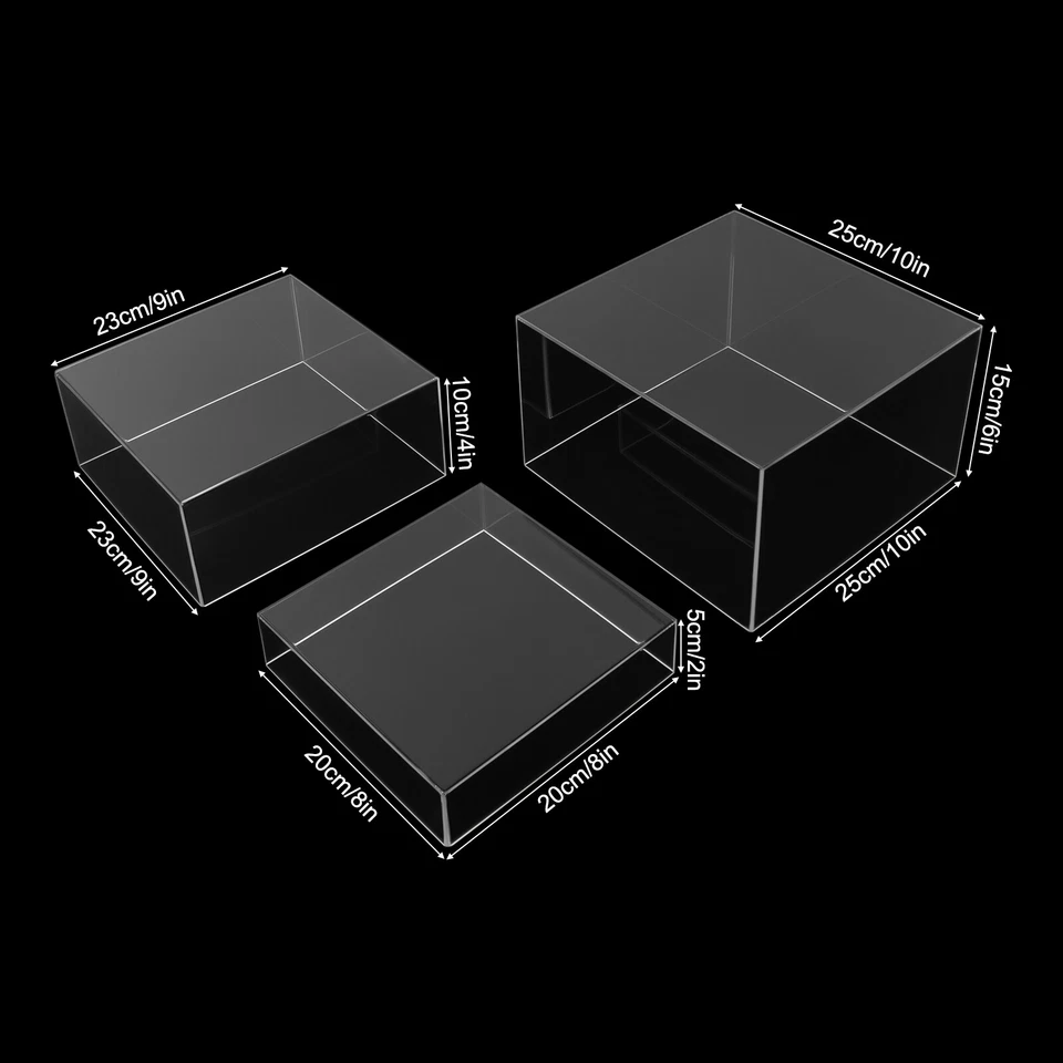 3 juegos de soportes elevadores de exhibición de 8/9/10 pulgadas soportes de exhibición fondos huecos Foto 2 de 4