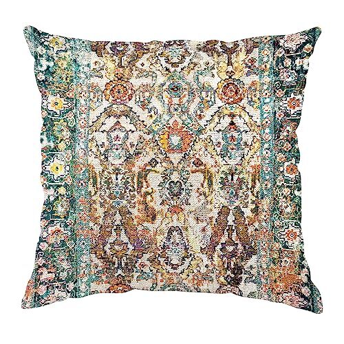 Green Boho Ethnic Design Pillow Cover 18x18 Outdoor Decorative Style