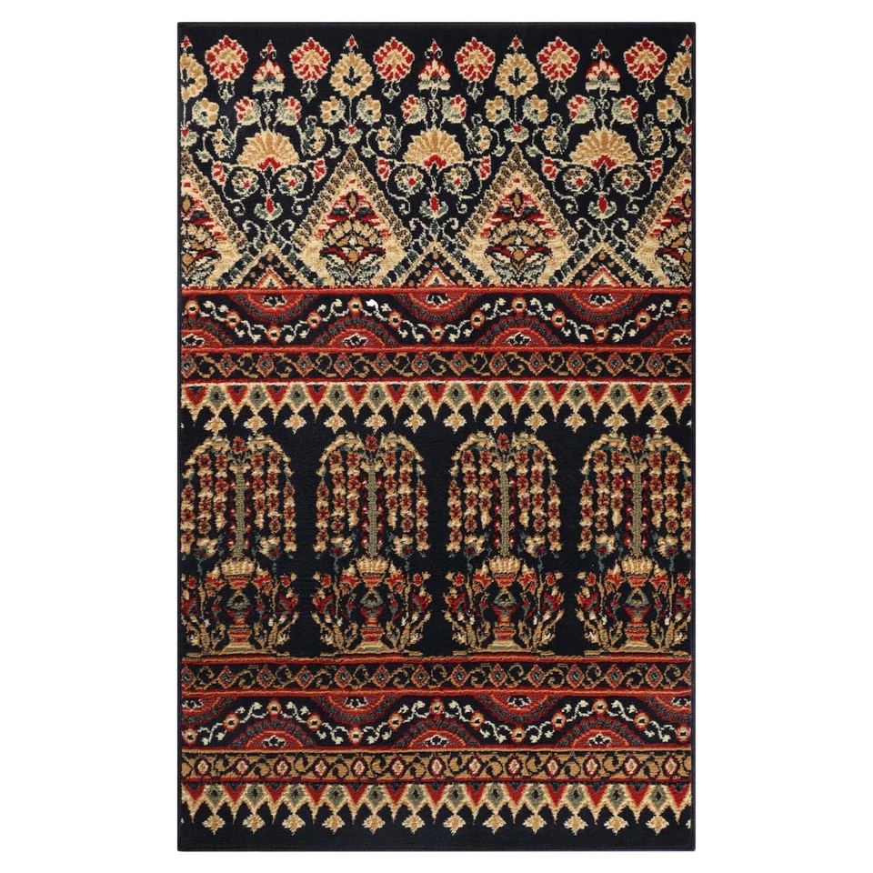 Adena Bohemian Geometric Abstract Floral Carpet Large Indoor Area Rug Or Runner - Image 3 of 4