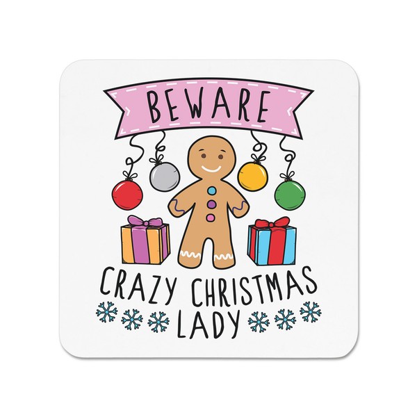 Beware VerrüCkte Weihnachten Damen KüHlschrankmagnet - Lustiger Witz Geheimer-image