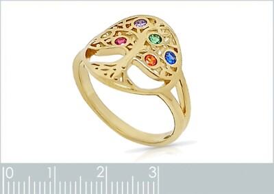 Bague Femme Arbre de Vie Plaqué Or et Oxydes Zirconium Neuve