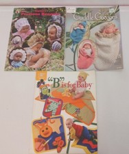 Baby Crochet Leaflet/Books 3 Bonnets Cocoons Clothes Lot