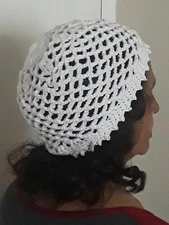Teens/Women Summer Crochet Beanie, Handmade USA, Lacy Mesh Openwork Lightweight