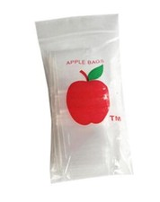 1,000 CLEAR APPLE BRAND BAGGIES 1212-S RESEALABLE 1000 plastic 1/2"x1/2" bags