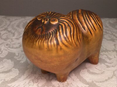 Vintage LISA LARSON Pekingese Dog Figurine Gustavsberg Pottery
