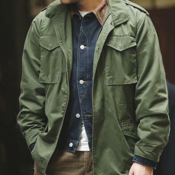 ジャケット・アウター AP studio Oversized military jacket Men's Stand Collar Fashion Vintage Multi Pockets Canvas