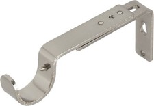 Curtain Pole Bracket, Satin Steel, For 28mm Curtain poles  | ABC Decor