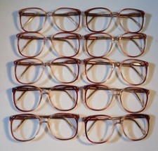 Vintage 10 Pc Lot ELITE OPTICAL Fairway Brown Fade 52/20 Eyeglass Frame NOS E4