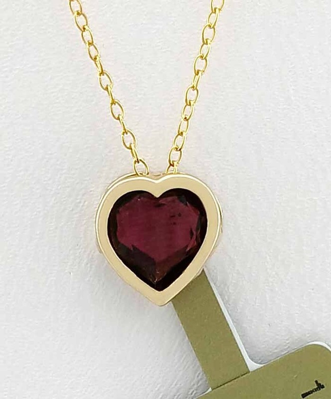 GENUINE 0.72 Cts GARNET SLIDE PENDANT 14K GOLD - Free Certificate Appraisal -NWT