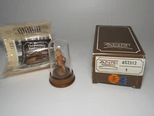 Anri Tracker 1.75" Ferrandiz Mini Wood Sculpture W/ Globe Display - Box