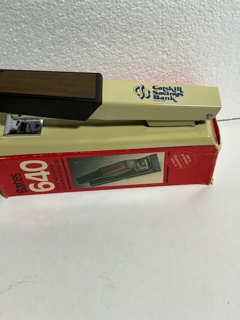Vintage Catskill Savings Bank Logo Stapler - Rare Collectible-image