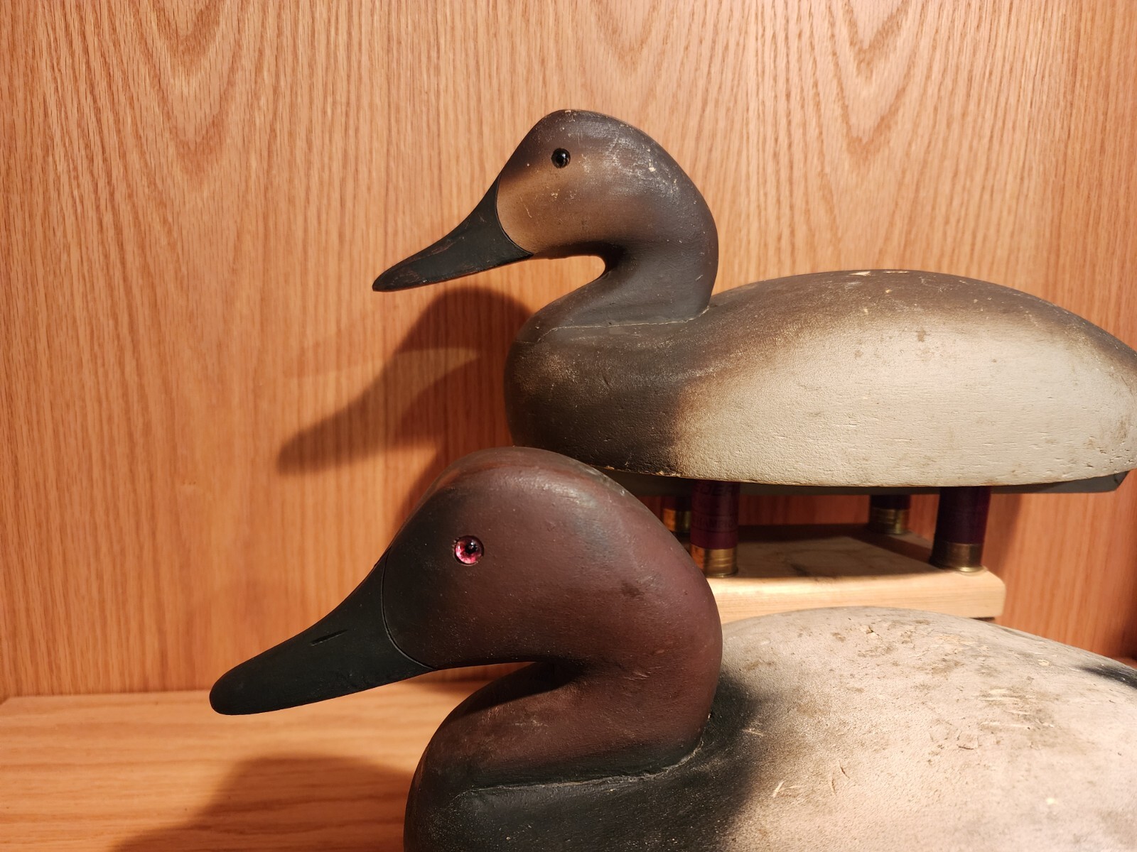 Excellent Original Unstamped Wildfowler Canvasback Pair Wooden Duck