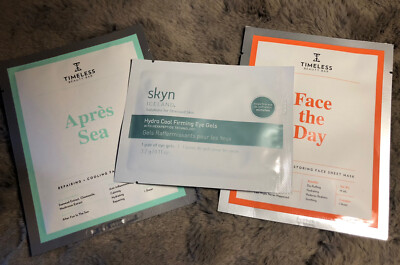 1 Pair Skyn Iceland Hydro Cool Firming Eye Gels, 2 Timeless Beauty Bar Face Mask