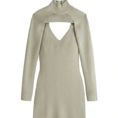 green emerald velvet dress Rent Abercrombie & Fitch Long Sleeve Satin Draped Dress In Green