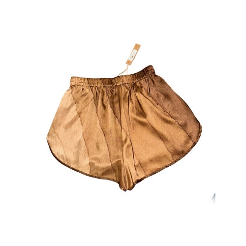 Skims SIZE XXS Nude Print Brown Silk Sleep Shorts Satin PJ Pants Sleepwear - Picture 4 of 5
