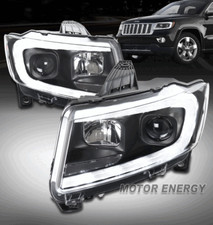 Black Projector Headlights For 2008-2010 Jeep Grand Cherokee - Halogen Fit, DOT Compliant