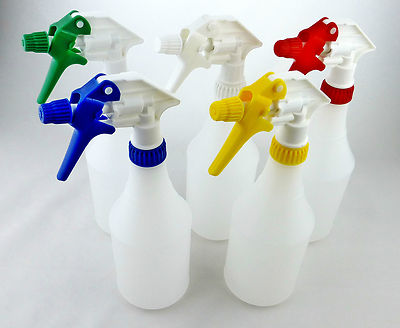 5 x Trigger Sprühflaschen 750ml, Amazon Multi Colour chemikalienbeständige Köpfe