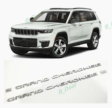 2PCS Door Silver Gray Emblems Fit For 2021-2023 Jeep Grand Cherokee WL/WK