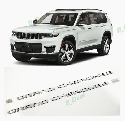 2PCS Door Silver Gray Emblems Fit For 2021-2023 Jeep Grand Cherokee WL/WK