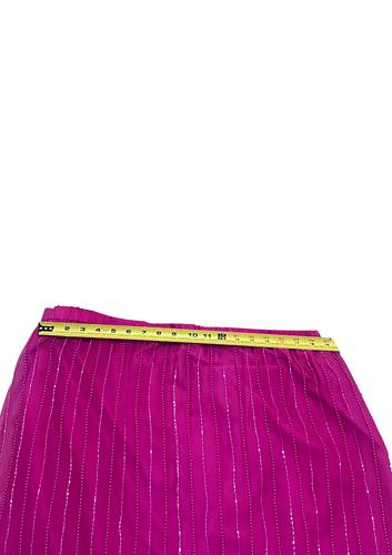 Vintage SCALA Hot Pink Beaded Sequined Semi Sheer India Top & Skirt Dress - Picture 4 of 8