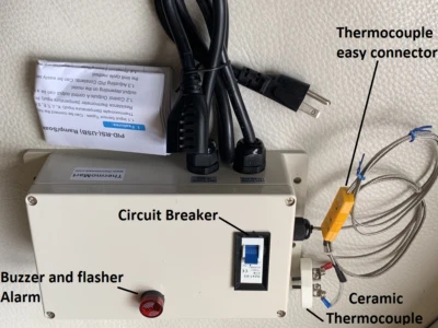 Plug Play PID Temperature Controller Box Kiln Probe Pottery Glass Annealing 20A