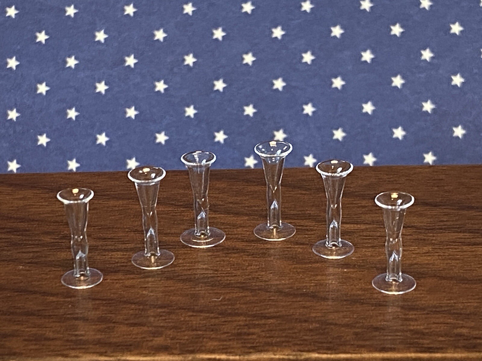 16 Piece Vintage  Hand Blown Clear Glass Stemware