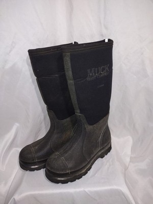 Muck Chore Classic Unisex Men (6/6.5) Women (7/7.5) Rubber Work Boots-Black EUC